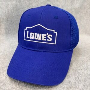 Lowe's Logo Mens Blue Lowe's Trucker Hat Mesh Back Adjustable OSFM